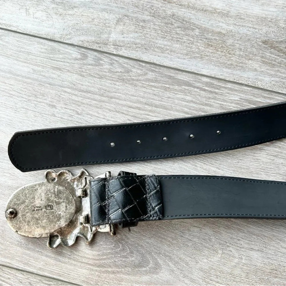 Kudos Braided Leather Belt With NBEL Vintage Buckle Made in  Italy Unisex - Picture 6 of 14